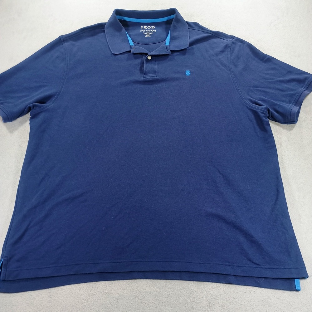 IZOD Mens Advantage Performance Polo Navy Blue 2XLT Natural Stretch